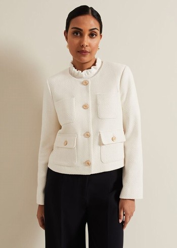 Phase Eight Petite Ripley Boucle Coats White Australia | AE0623748